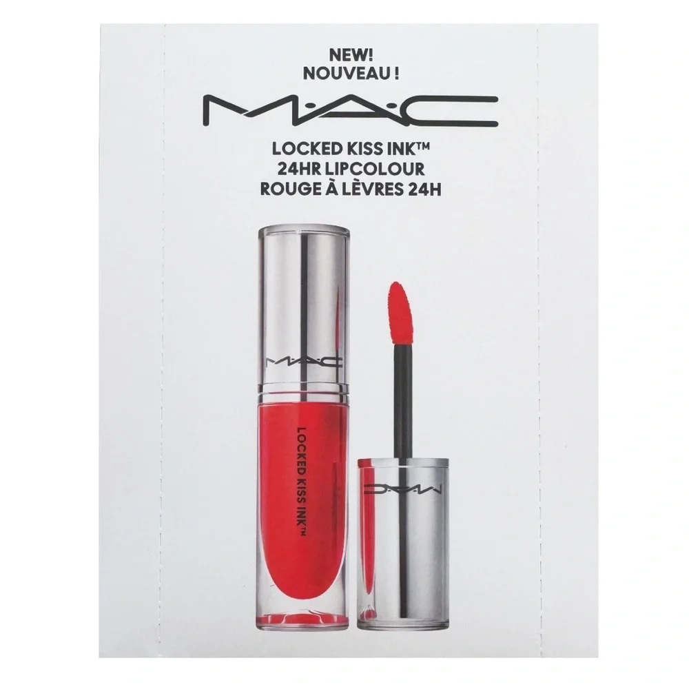 FREE💝 MAC Cosmetics Locked Kiss Ink 24HR Lip Color 3 SHADE SAMPLE CARD
